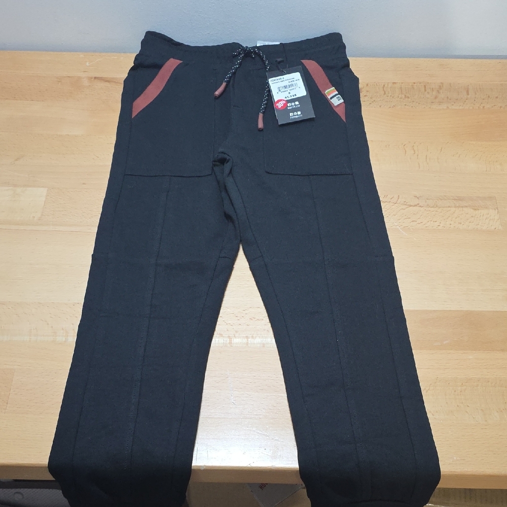 Nano Black Kids Casual Bottoms with Red Accents
